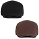 Malaxlx 2 Stück Schwarz Braun Schiebermütze Schirmmütze Herren Barett Cap Newsboy Flat Cap Baskenmütze Zeitungsjunge Caps Gatsby Ivy Irish Hat