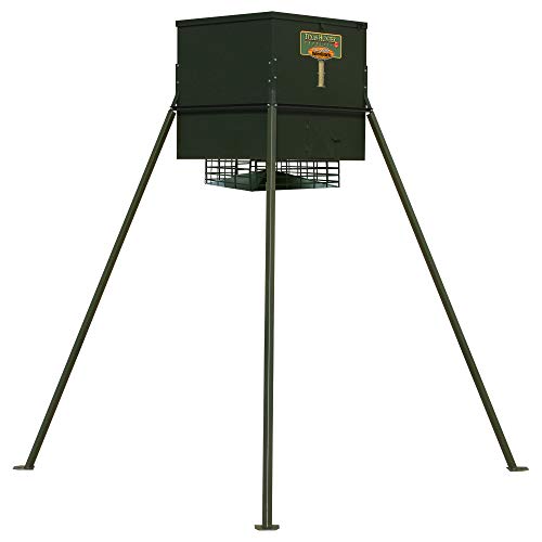 Texas Hunter Wildlife & Deer Feeder w/ 8-Foot Heavy-Duty Extension Legs - 650 lb. Corn Capacity - Model TF650L8 …