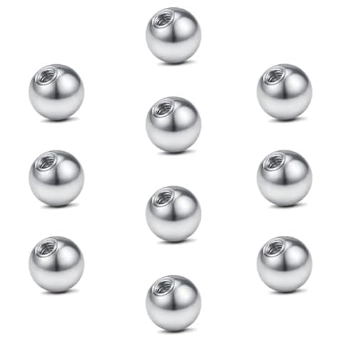 VCMART 16G Metal Replacement Balls Externally Threaded Piercing Balls for Lip Septum Nose Cartilage Tragus Helix Daith Rook Ear Piercing Jewelry 3mm Body Jewelry Piercing Barbell Parts Cover