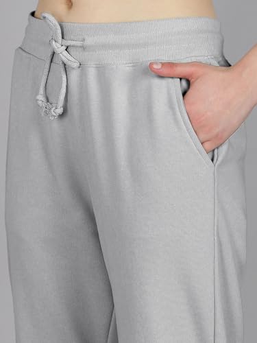 Image of Vogaan Women's Cotton Blend Regular Fit Track Pants | Drawstring Waist Solid Joggers | Super Combed Casual Joggers for Running & Gym