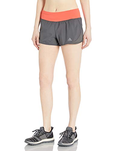 adidas Womens Run It Short, Grey/Hi-Res Coral, X-Small