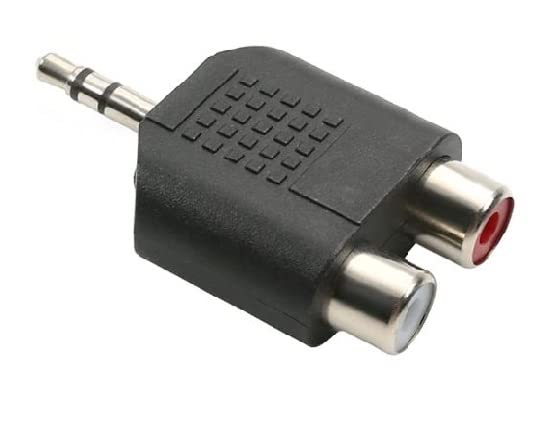 Erh India 1 Pc 3.5 mm Jack Stereo Audio AUX Male to 2 RCA Female Coupler for TV, DVD Player, Audio Devices, Amplifier etc.