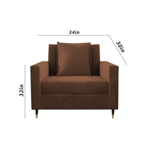 Image of Casaliving Garcia 3+2+1 Seater Sofa Set for Living Room (Brown Colour) Premium Fabric Sofa