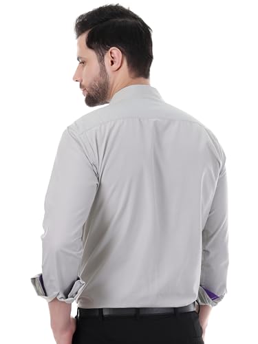 Image of XJARVIS Austin Men's Combed Cotton Shirt | Solid Plain Formal & Casual Shirt for Men | Regular Fit | Spread Collar | Full Sleeve | Office Wear Shirt with Pocket