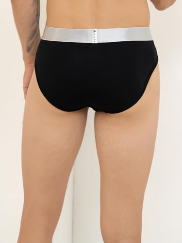 Image of KOFFY Men's Premium Cotton Lycra Brief with Minus Cutting Pouch| Silver Metallic Elastic| 4 Way Stretch| Wrinkle Free| Pack of 1
