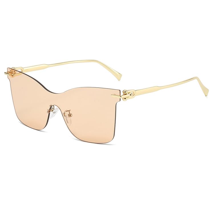 bullabulling Fashion Oversized Square Sunglasses For Women Rimless Cat Eye Sun Glasses UV 400 Gradient Frame One Piece