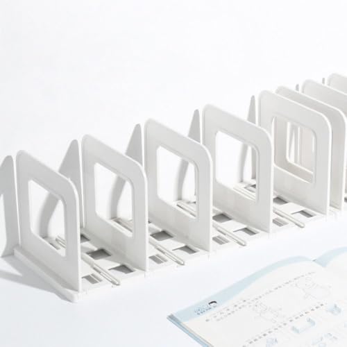 Image of ZURATO Foldable File Organizer Rack | Sorter Office Desk Accessories | Durable & Sturdy | Easy Assembly | Book Holder Magazine Stand | for Office, Home (White, 8 Compartment)