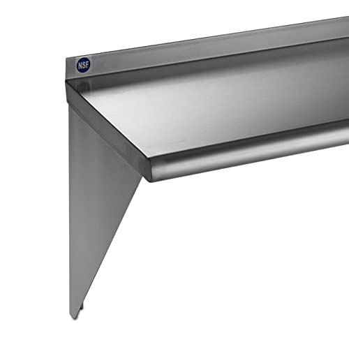 ROCKPOINT Stainless Steel Shelf 18 x 48 Inches, 320 lb, NSF Commercial Wall Mount Floating Shelving for Restaurant, Kitchen, Home and Hotel, Silver - Thumbnail 5