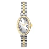 Timex Cavatina - Reloj para Mujer de 19 mm, Pulsera de Dos Tonos, Esfera Plateada, Caja Dorada