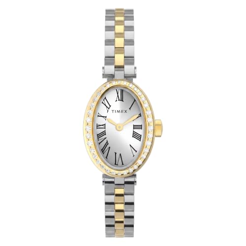 Montre femme Cavatina 19mm Timex avec bracelet bicolore et boîtier doré élégant