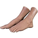 ZHY New 1 Pair Silicone Lifesize Male Mannequin Foot with Bone Display Jewerly Sandal Shoe Sock Display Art Sketch (Wheat)