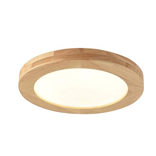 Lustre décoré de salon en bois massif et plafonnier rond LED élégant