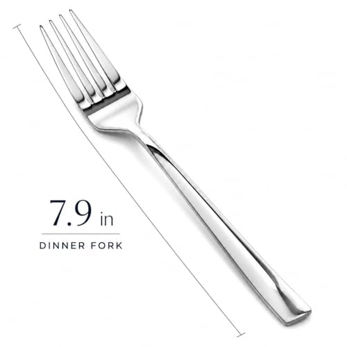Image of SANTUO 8-Piece Fork and Spoon Set, Stainless Steel Flatware Set with 4 Dinner Forks and 4 Dinner Spoons, Mirror Polished Dishwasher Safe Silverware for Home Kitchen Restaurant