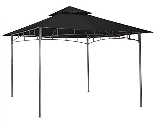 ABCCANOPY 3.35x3.35m Patio Pavillon für Patios Doppeldachweichdach Garten Hinterhof-Pavillon für Schatten und Regen,Schwarz – Bild 5