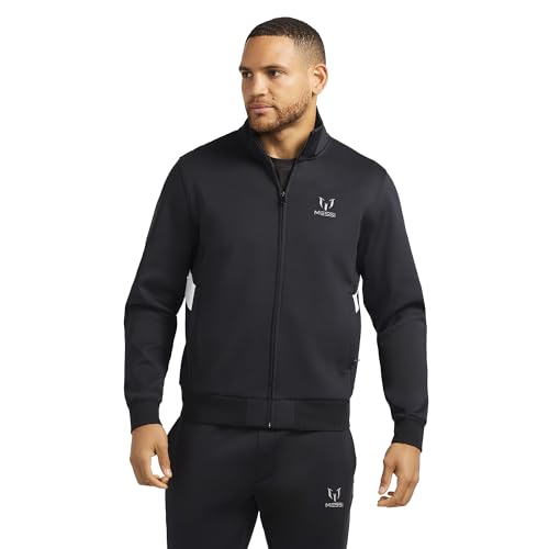 Image of Messi Men's Lifestyle Track Jacket, Zip-up Outerwear for Adults | Comfortable Fit
