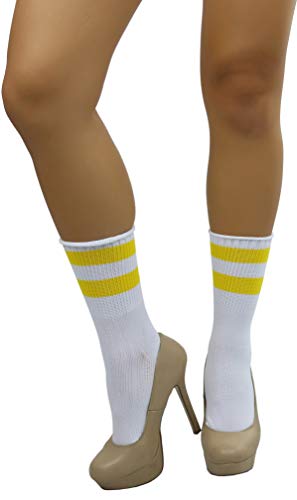Image of ToBeInStyle Women's Acrylic Ankle Hi With Double Stripe Top Crew Fun Athletic Socks