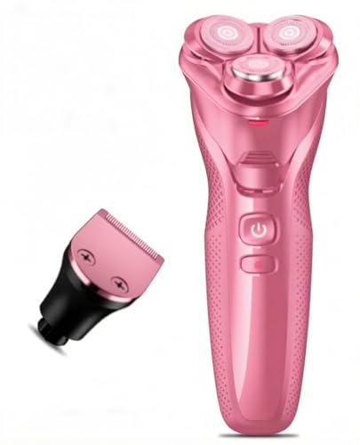 Image of rategist 𝟑-𝐢𝐧-𝟏 Electric Razor for Men: IPX7 Waterproof Electric Shavers for Men - One Touch Acceleration, Professional Results at Home - 4D Floating Blades, Travel Grooming Kit,Deep Pink