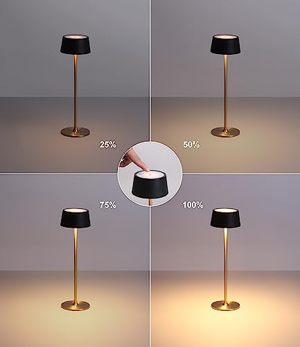 Lampe de bureau LED rechargeable or et noir chic pour intérieur soigné