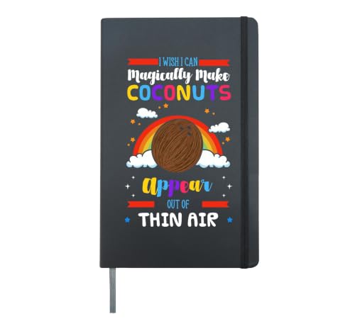 Coconut Drupes Food Fruit Palm Tree Gardener Foodie Hardcover Journal, Black