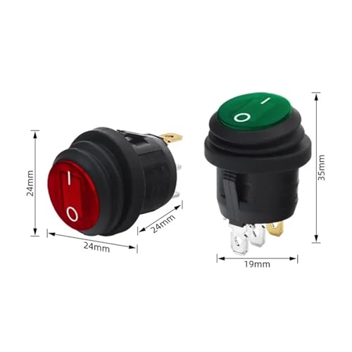 Interruptor circular impermeable KCD1 para evitar cortocircuitos por humedad en paneles de 12V 3