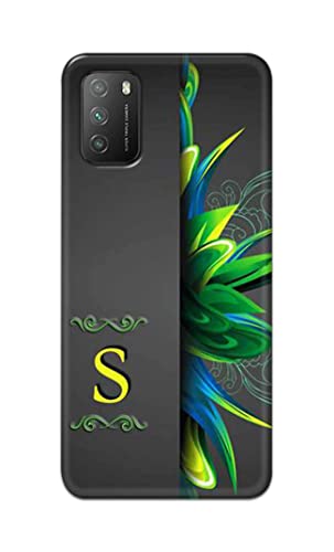 Image of Name II Initial II Letter Alphabet S Hard Back Case Cover for Poco M3 Back Cover -(J5) VNS2222
