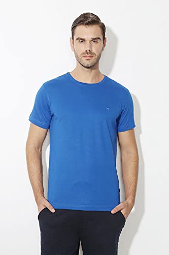 Image of Van Heusen Men Athleisure Regular Fit T-Shirt - Cotton Rich - Smart Tech, Easy Stain Release, Anti Stat, Ultra Soft, Moisture Wicking