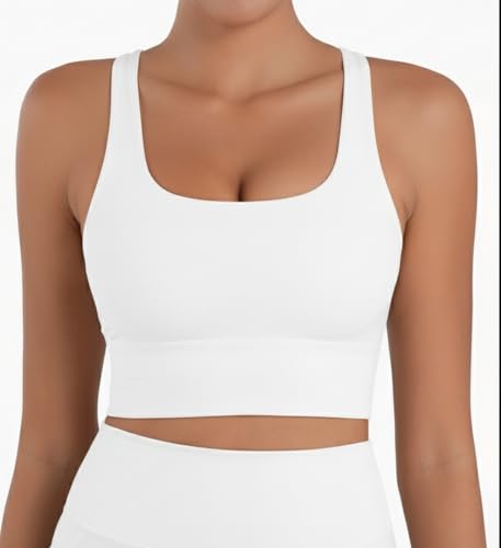 Image of Sunzel Sunzfly Sports Bra for Women, Scoop Neck Crisscross Back Padded Low Impact Bras Tops for Workout Yoga Gym