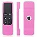AKWOX Protective Case for Apple TV 4K / 4th 5th Gen Remote - Light Weight [Anti Slip] Shock Proof Silicone Cover with Lanyard (Pink) - not for Series 6th Gen 2021