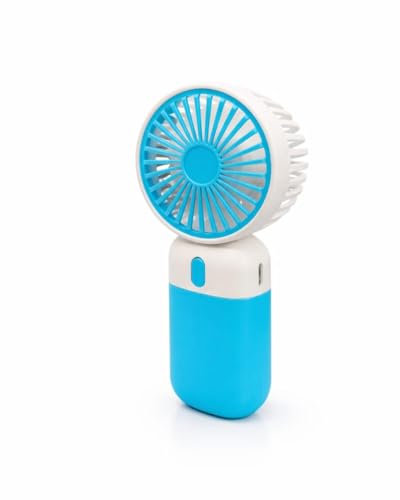 Image of Kabello Portable Hand Fan for Adults and Kids Rechargeable Handheld Fan with 3 Fan Speed Mini Fan for Travelling, Makeup and Office (Blue)