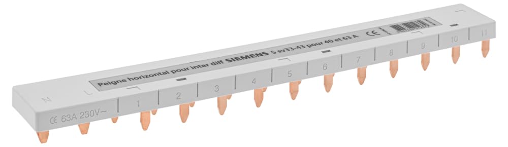 Siemens - Peine horizontal con conexión para interruptor diferencial (40 A y 63 A)