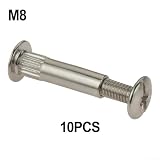 10 Stück M5 M8 Splint Mutter männlich-weiblich Schnappniet-Stoßschraube, Karbonstahl-Verschlüsse für Möbelverbindungsschrauben, Schrankmontageschrauben, Kleiderschrankmuttern (M8)