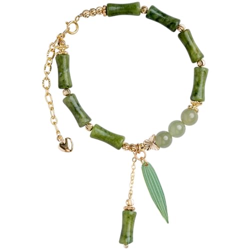 Bracelet en jade authentique bambou style chinois retro haut de gamme
