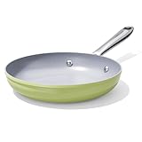 CookinCraze Nonstick Ceramic Frying Pan 8 Inch for Induction Cooktop - Non Toxic, PTFE/PFOA/PFAS Free, Oven & Dishwasher Safe up to 500°F - Non Stick Egg Skillet with Stay-Cool Handle - Avocado Green
