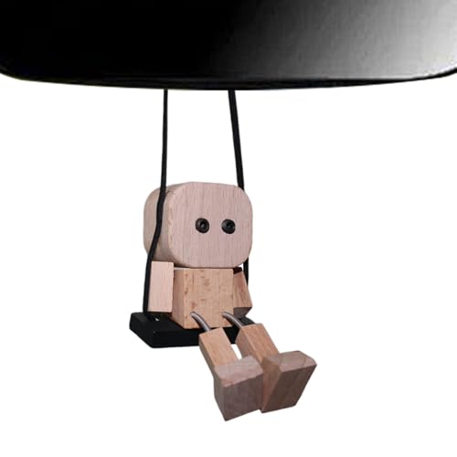 Colgante Oscilante para Espejo de Coche | Muñeco de Madera con Piernas Móviles para Interior del Coche | Decoracion Para Retrovisor De Automovil,Para Vehículos Camiones Autocaravanas