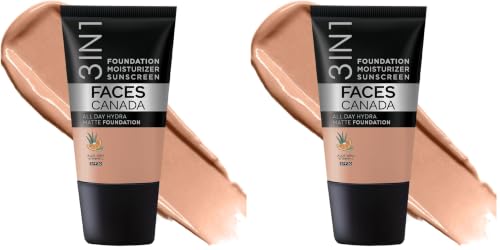 Image of FACES CANADA All Day Hydra Matte Foundation - Mini | 3in1 Foundation + Moisturizer + SPF 30 | 24 HR Aloe Hydration & Vitamin C | 10HR Wear | Medium to High Buildable Coverage | Caramel Natural (18 ml)