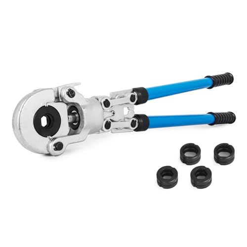 Herramientas De Prensado De Tubos De Acero PEX Con Troqueles Tipo TH/U/V, Prensador De Tubos Multicapa De Cobre, Pinzas De Prensado De Plomería, Kit Compuesto(V12-28 5Dies)