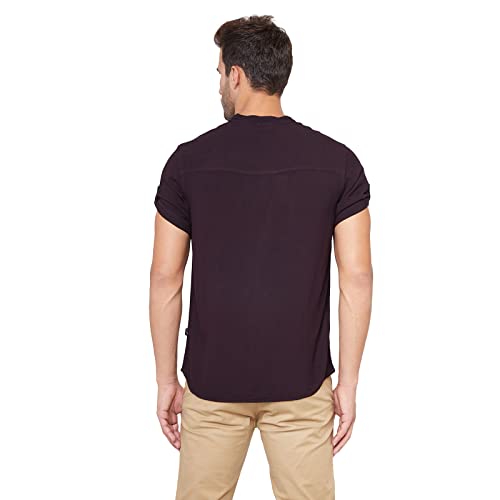 Image of Identiti Short Sleeves Solid Slim Fit 100% Viscose Casual Shirt /Kurta for Men