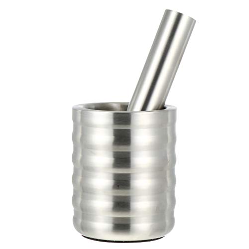 Hemoton 1set Stainless Steel Garlic Ergonomic Manual Garlic Crusher with Pestle for Easy Use Deform-Resistant Kitchen Tool and More