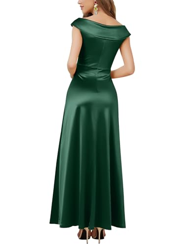 MUXXN Women's Vintage 50s Peter Pan V Neck Wedding Prom Party Floor Length Dress3