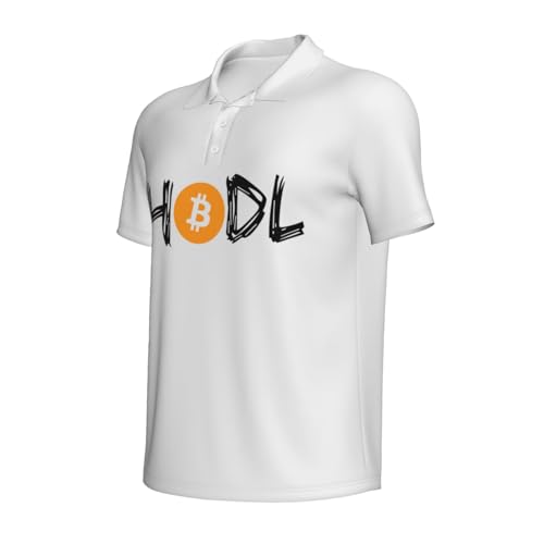 HODL Bitcoin Men’s Polo Shirts Casual Polo Shirts for Men - Image 3