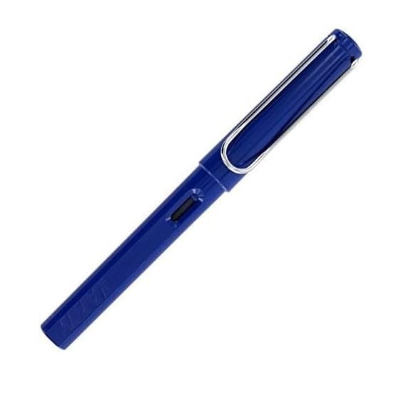 Image of Lamy Blue Safari Fountain Pen with Medium Nib and Blue Ink