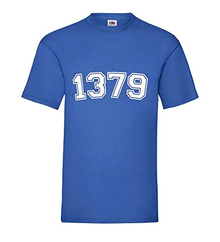 T-shirt bleu roi homme de coupe XXXL 1379 en coton premium d'une douceur absolue