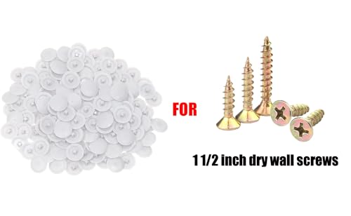 Mini Skater 200Pcs Screw Caps Plastic Self-Tapping Screw Hole Cap Covers for Diameter 7mm Flat Cross Screw Lids Furniture Fittings, (White)