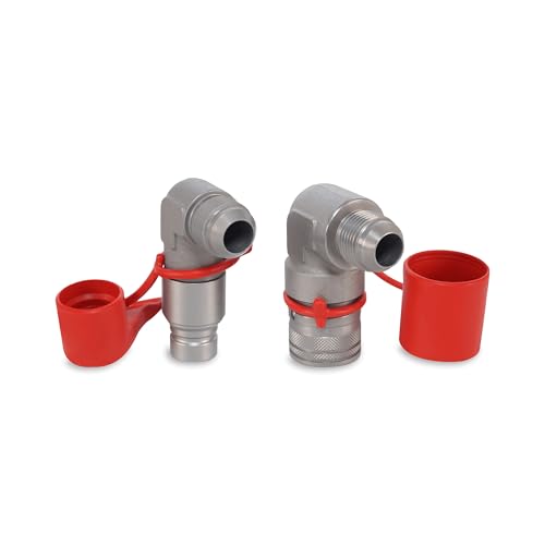 Image of 1 /2″ 90 Degree Flat Face Hydraulic Quick Couplers Set - 3 /4″ JIC Port