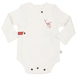 Finn + Emma Organic Cotton Long Sleeve Bodysuit for Baby Boy or Girl – Egret White, 9-12 Months