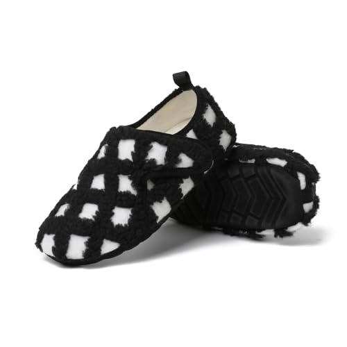 Slippers for Women Men Slippers Socks Fuzzy Indoor House Slippers Rubber Sole Warm Fleece Lined Slip On Soft-Lightweight Non Slip Barefoot Slippers