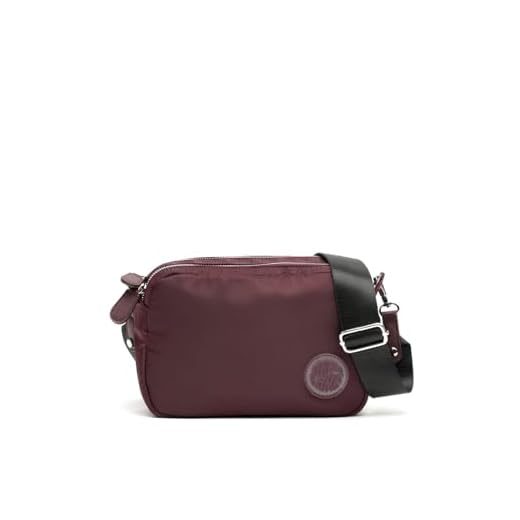 MISAKO Natur bolso bandolera pequeño de nylon - Bolso bandolera pequeño en nylon - Bolsos casual moda Natur Morado 16 X 24 X 7 cm