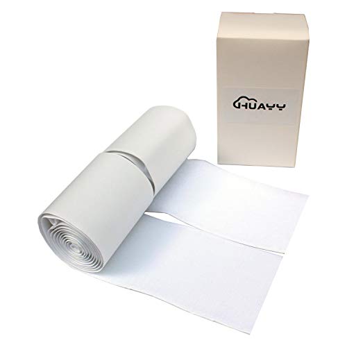 HUAYY 3 Inches Width 1.5 Yards Length | self-Adhesive Hook and Loop Style Sheets | Super Sticky Glue Nylon Patch | Strips | Patch | Fastener,White (3in x 1.5yd)