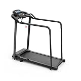 Treadmills for Home, Portable Foldable Incline with Armrest Treadmill Exercise Walking Pad for Senior, Stable Safety Handrail, Large LED Display, 300 Lbs Capacity,A-1