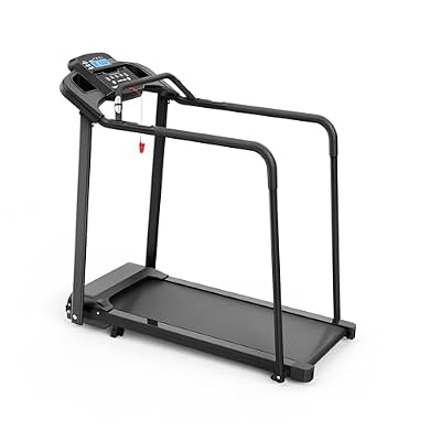 Treadmills for Home, Portable Foldable Incline with Armrest Treadmill Exercise Walking Pad for Senior, Stable Safety Handrail, Large LED Display, 300 Lbs Capacity,A-1
